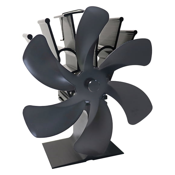 Heat-Powered Wood Stove Fan with 6 Blades - No Electricity, Auto-Rotates at 60°C-350°C, Aluminum Body, Rustproof, for Fireplace & Stove Heating