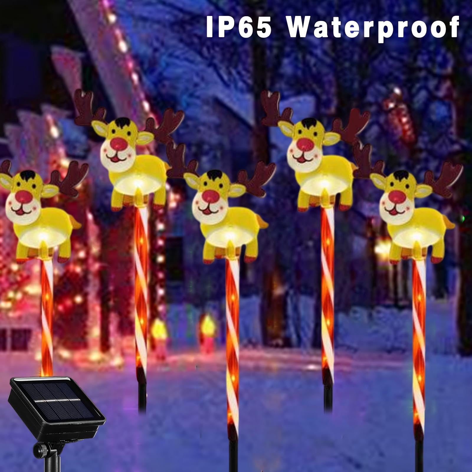 6-Pack Moving Christmas Lights – Solar & Battery Powered, IP65 Waterproof LED Decor With Vintage Watering Can Design, For Garden, Pathway, Porch