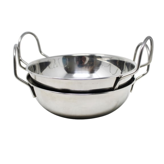 Plat à balti en acier inoxydable Mainstays, lot de 2 pièces