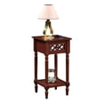 thumbnail image 3 of French Country Table d'Appoint de Luxe Khloe à un Tiroir avec Tablette en Bois d'Acajou, 3 of 8