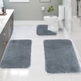 thumbnail image 1 of Meitianfacai Solid Color Bath Mats 3 Set Bathroom Rugs For 3 Pcs Toilet Mats Universal Soft Comfortable Water Absorption Non-Slip Thick Machine Washable Easier To Dry Dark, 1 of 7