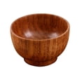 thumbnail image 2 of 2 Pcs Bol en Bois Fait à la Main Résistant aux Bris Anti-Choc Sans Assiette pour Cuisine Maison Restaurant (Brun), 2 of 6