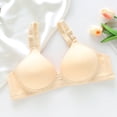 thumbnail image 2 of ManxiVoo Side Folded Full Coverage Wireless Bra for Women Soft Lightweight Support Minimizer with Wide Band L Size Beige, 2 of 7