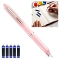 thumbnail image 1 of Pen Retractable: 0.38mm Blue& Transparent Barrel Includes 5 Refillable Ink Cartridges Clictek Medium Nib Transparent Barrel For Smooth Writing No Leaking（11.5ml）, 1 of 9