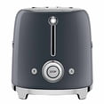 thumbnail image 2 of SMEG 50's Retro Style Aesthetic 2 Slice Toaster in Slate Gray, 2 of 3