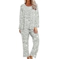 thumbnail image 2 of TopLLC Ensembles de Pyjama Ensembles de Détente pour Femmes, Vêtements de Nuit pour Femmes T-Shirt de Nuit à Imprimé à Col Rond à Manches Courtes et Ensembles de Pantalons Vêtements de Détente Pyjamas avec Poches Ensembles de Pyjama, 2 of 6