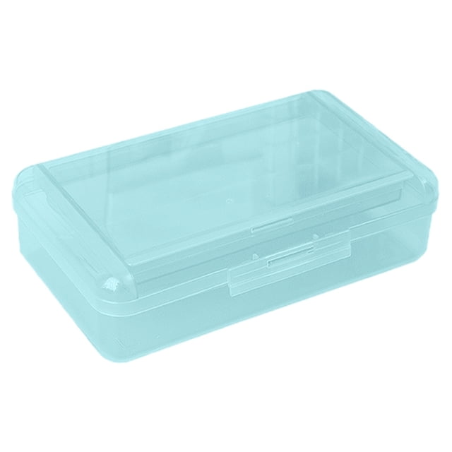 Back to School Essentials Double Layer Large Capacity Plastic Pencil Case Transparent Crayon Case Hard Pen Case with Tight Lid Storage Art And Craft Box And School