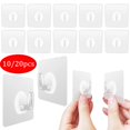 thumbnail image 4 of 20X Self Adhesive Hooks Strong Sticky Heavy Duty Wall Seamless Transparent Hooks, 4 of 6