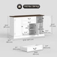 thumbnail image 3 of HOMCOM 58" Farmhouse Sideboard Buffet Cabinet with Charging Station White, 3 of 10