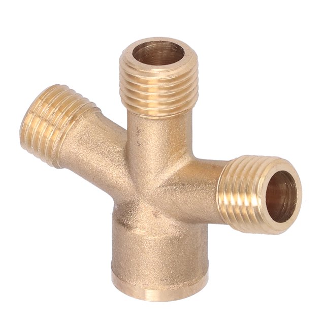 Hose Splitter,Cross Hose Splitter Garden Brass Cross Adapter Pipe Fittings Enhanced Durability