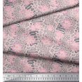 thumbnail image 2 of Soimoi Pink Modal Satin Fabric Leopard Animal Skin Decor Fabric Printed Yard 42 Inch Wide, 2 of 3