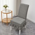 thumbnail image 1 of 1PCS Elastic Universal Dining Chair Cover Soft Anti-wrinkle Knitted Jacquard Velvet Dining Table And Chair Cover 7colors Option, 1 of 8
