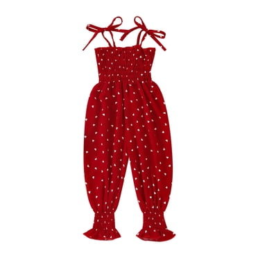 MIASHUI Barboteuse Tendance pour Filles Sans Manches à Imprimé Cœur Combinaison pour Tout-Petits pour Tenue Décontractée et Plein Air