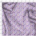 thumbnail image 4 of Soimoi Purple Cotton Jersey Fabric Feather & Floral Print Sewing Fabric Yard 58 Inch Wide, 4 of 5