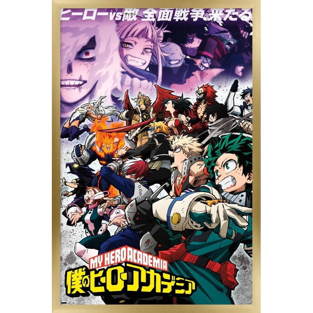 My Hero Academia : Saison 6 - Affiche Murale d'Art Clé, 22,375 Po x 34 Po Représentant des Personnages d'Anime Clés comme Izuku Midoriya, Bakugo et Todoroki en poses d'Action avec des Méchants Se Dressant en Arrière-Plan, Rendu en Couleurs Vives et avec des Détails Nets, Idéal pour Décorer des Chambres, des Bureaux Ou des Dortoirs.