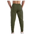thumbnail image 4 of Amzcrzy Cargo Pants for Men Men's Fashion Casual Solid Color Pockets Elastic Rope Waist Casual Cargo Pants Men's Pants Men's Cargo Pants Pants for Men Men's Clothing Slacks for Men, 4 of 5