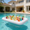 thumbnail image 5 of Vacemry PVC Inflatable Buffets Cooler, White Serving Tray Squares Ice Bar Food Drink Holders, Salad Bar Party Picnic Pool Ice Chilling Container for Outdoor Garden Beach BBQ, 5 of 5