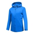 thumbnail image 1 of Veste à Capuche Bleu Royal pour Femmes Manteaux pour Adolescentes Piste Athlétique Randonnée Course Sortie avec Capuche Imperméable Basique Hiver Automne à Fermeture Éclair 2025 Vêtements Tendance S, 1 of 4