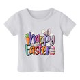 thumbnail image 3 of MIASHUI Girls Easter Graphic Print Short Sleeve Tee Kid Boy T-Shirt,White,6-7 Years, 3 of 4