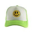 thumbnail image 2 of Gravity Threads Smile Face Embroidery Adjustable Trucker Hat - Smile - White/Neon Green, 2 of 2