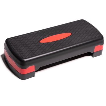 PRISP Stepper Aérobique Ajustable, 2 Niveaux de Hauteur (10/15 cm - 4 Pouces/6 Pouces) Plateforme de Pas d'Exercice pour Gym à Domicile et Entraînement de Mise en Forme; 68 x 28 cm