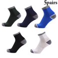 thumbnail image 2 of 5 Pairs Athletic Quarter Crew Socks Breathable Tab Socks Running Ankle Socks, 2 of 10