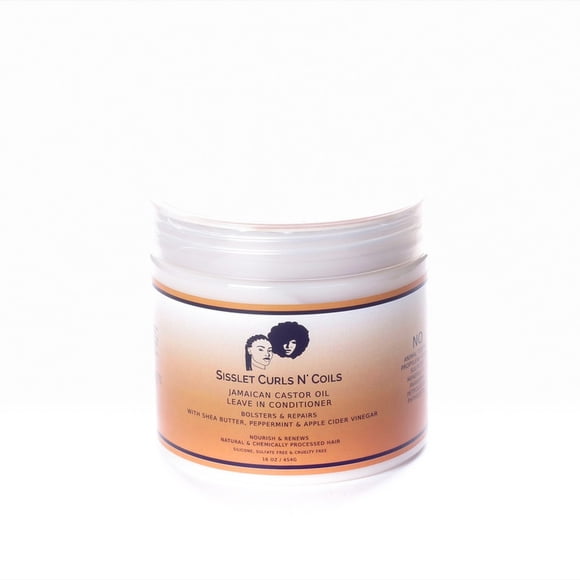 SISSLET Revitalisant Sans Rinçage Curls N Spirals à l'Huile de Ricin Jamaïcaine, 16 oz / 454 g