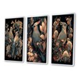 thumbnail image 3 of Designart "Faded Retro Tones Cardinal Bird II" Animals Bird Framed Wall Art Set Of 3 - Red Bird Frame Canvas Set For Living Room Decor, 3 of 6