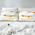 thumbnail image 4 of Erosebridal Cartoon Bus Car Bed Sheets Set Full Size, Construction Vehicle Bed Sheets Full, Colorful Flower Decor, 4 of 6