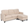 thumbnail image 1 of Costway Convertible Sectional Sofa Couch Fabric L-Shaped Couch Cushion Beige, 1 of 9