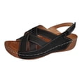 thumbnail image 1 of KIHOUT Summer Womens Sandals, Ladies New Summer Plus-size Solid Color Wedge Fish Mouth Platform Sandals, 1 of 9
