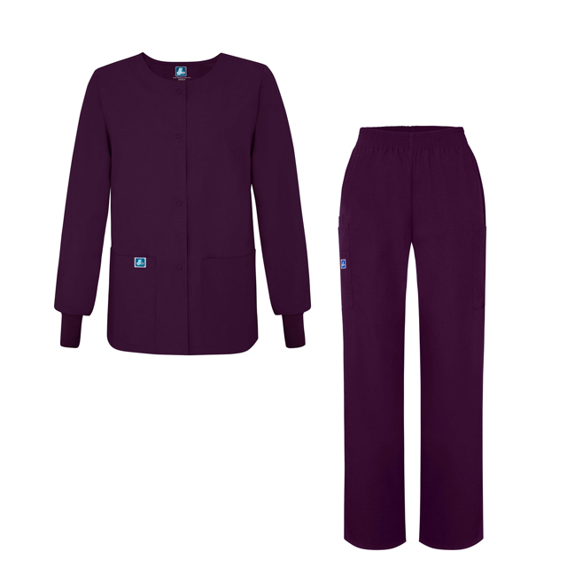 Adar Universal Women's Scrub Set - Warm-Up Scrub Jacket and Elastic Pull-On Pants