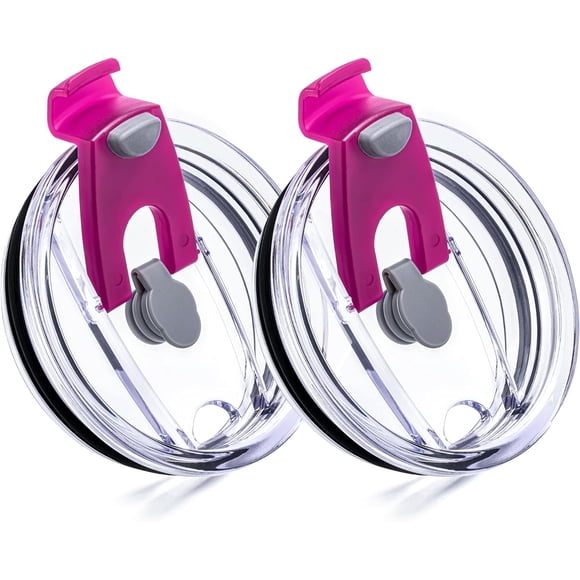 Prurex 2 Pack Magenta 20oz Tumbler Lids, Replacement for Yeti, Rtic, More, Spill-proof, Compatible with YETI 10, 12, 24 OZ Mugs