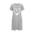 thumbnail image 5 of Amzcrzy Pyjamas pour Femmes Mode Imprimé Cœur Robe Valentines Day Décontractée Confortable Manches Courtes Chemises de Nuit pour Femmes Cadeaux Valentines Day, 5 of 5