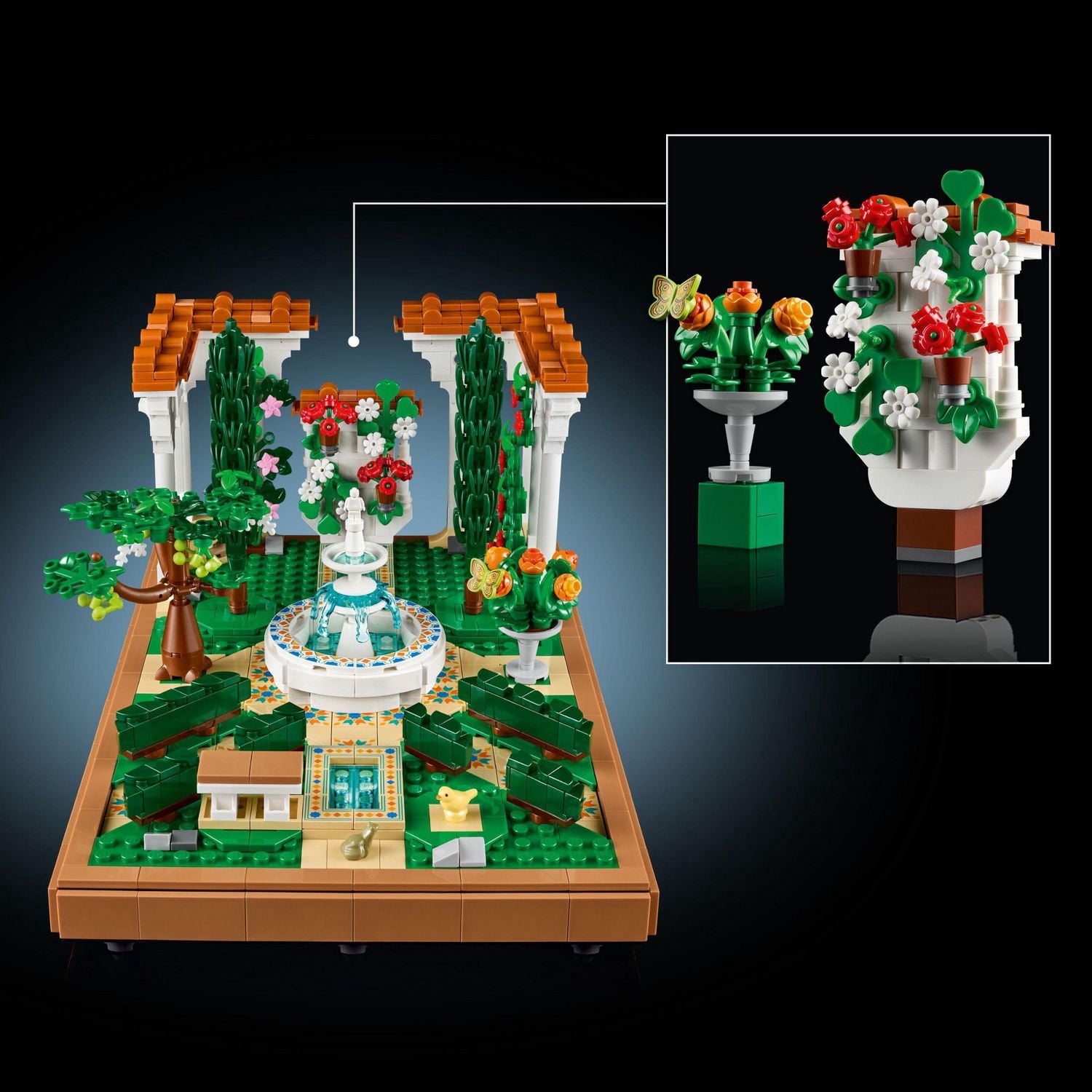LEGO Icons Le jardin à la fontaine 10359 Ensemble de construction (1302 pièces)