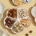 thumbnail image 4 of SLYNSHome Wheats Straw Candy Tray Compartment Snack Organizer Lightweight Food-Grade Plastic Party Serving Tray - Beige, 4 of 7