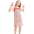 thumbnail image 1 of LUOGENLI Robe Fillette Tout-Petits Sans Manches à Imprimés Floraux Robe de Princesse Robe de Danse Fête Robes Vêtements Robe Maxi pour Filles Ajustée Rouge 6-7 Ans, 1 of 2