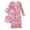 thumbnail image 4 of 3 Piece Swimsuit Womens Printed Bathing Suits Drawstring Bikini Set Long Sleeve Beach Cover Up Boy Shorts Swimwear (Small, Pink), 4 of 7