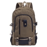 Brown Canvas Backpack Casual Laptop Daypack Travel Bag For Men Large Capacity School College Student Bookbag With Multiple Pockets 0.81 Lbs