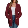 thumbnail image 2 of Mode Automne pour Femmes Cardigan pour Femmes Chandail Mode Manches Longues Longueur Moyenne Confortable pour le Trajet Coupe Ample Chandail pour Femmes Vêtements d'Automne pour Femmes en Liquidation, 2 of 6