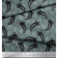 thumbnail image 3 of Soimoi Poly Georgette Fabric Floral & Peacock Feather Printed Fabric 1 Yard 52 Inch Wide, 3 of 3