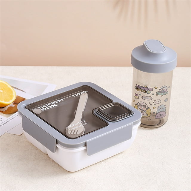 Boîte à Lunch Portable en Plastique avec Cloison Intégrée, Boîte Bento Multifonctionnelle pour Aliments Légers
