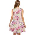 thumbnail image 4 of Ovzne Robes d'Été pour Femmes 2025 Robe de Plage Robe Décontractée pour Femmes Grande Taille Sans Manches à Col Rond Courte Robe à Fleurs Robe pour Femmes Liquidation, 4 of 5