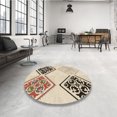 thumbnail image 4 of Ahgly Company Tapis d'Intérieur Lavable à la Machine, Carré, Transitionnel, Beige Blé, Tapis de Zone, 7 Pieds Carré, 4 of 7