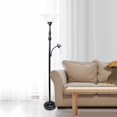 thumbnail image 4 of Lalia Home LHF-3003-RZ Torchiere Floor Lamp with Reading Light & Marble Glass Shades, Restoration Bronze, 4 of 4