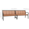 thumbnail image 4 of vidaXL Twin Garden Bench 251 cm Steel and WPC, 4 of 4