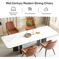 thumbnail image 4 of Hawsaiy Dining Chairs Set of 2,Mid Century Modern Kitchen Chairs,Upholstered Fabric Armless Dinning Side Chairs with Back and Metal Legs for Kitchen,Dining Room,Living Room, Brown, 4 of 7