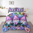thumbnail image 2 of Christmas Gnome Comforter Set Cartoon Santa Claus King Bedding Set,Rustic Butterfly Down Comforter Rainbow Flowers Quilt Set,Xmas Dwarf Gnome Christmas Decorations, 2 of 6