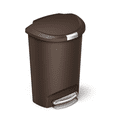 thumbnail image 4 of [Only at Walmart] Simplehuman 50 Liter / 13 Gallon Semi-Round Kitchen Step Trash Can with Secure Slide Lock, Mocha Plastic, 4 of 5
