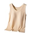 thumbnail image 2 of UPPADA Womens Crewneck Tank Tops Summer Sleeveless Scoop Neck Tees Solid Color Basic Slim Fitted Cami Shirts Womens Tank Tops Camisole Top Built In Bra Adjustable Straps,Early, 2 of 6